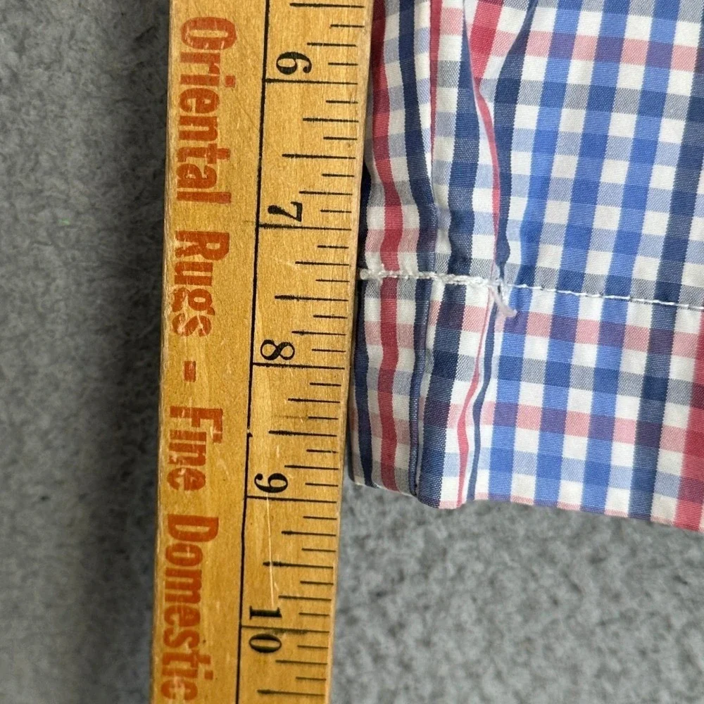 Vineyard Vines Breaker Shorts Mens 36 Pink Blue Gingham Check Khaki Chino Casual